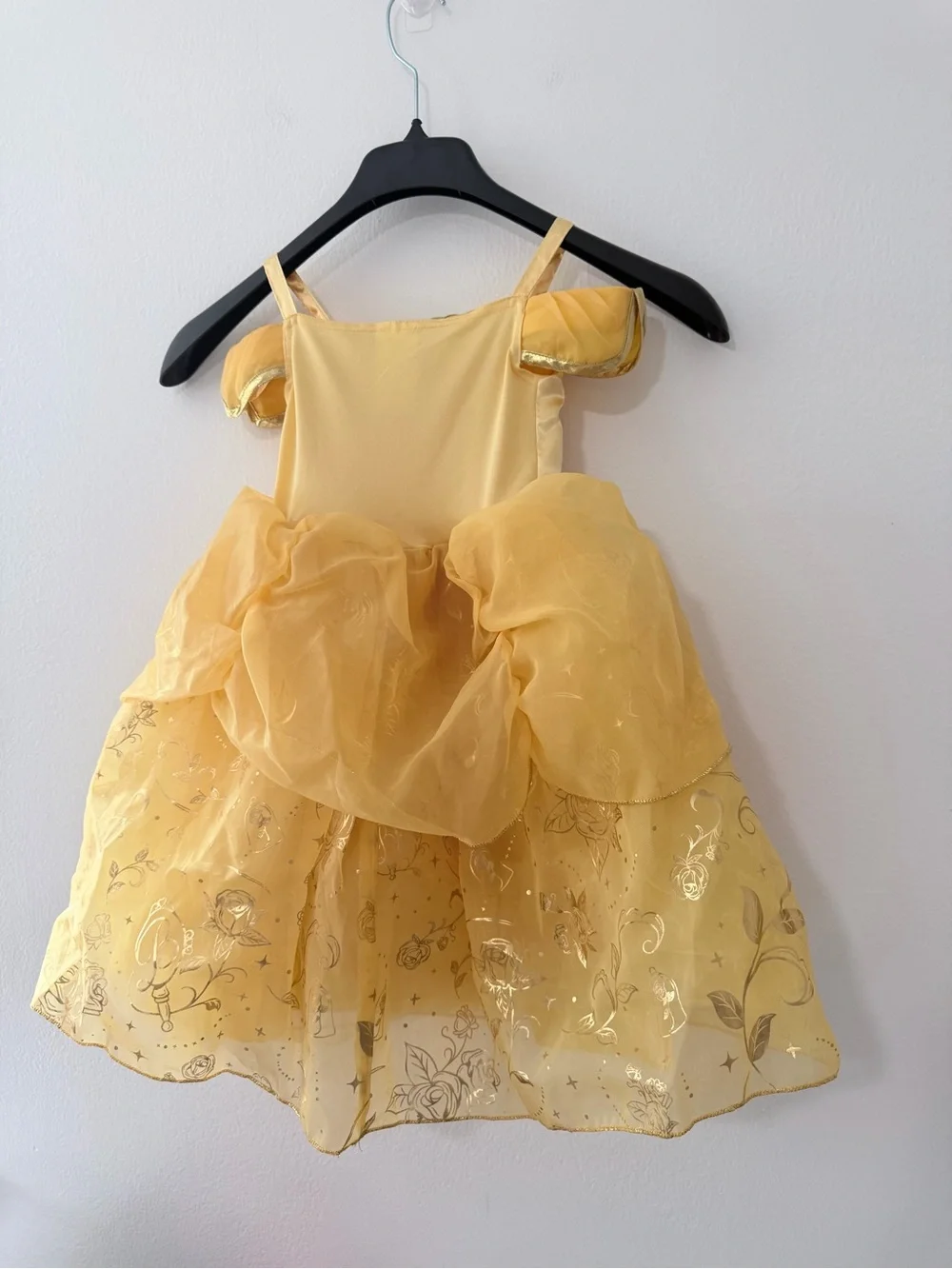 Disney Belle Princess Costume Dress Girls Size 3 Yellow Gold Beauty Beast
